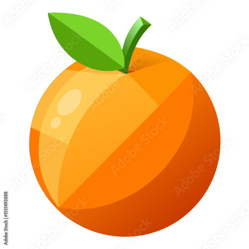 orange fruit 3D vector  white background