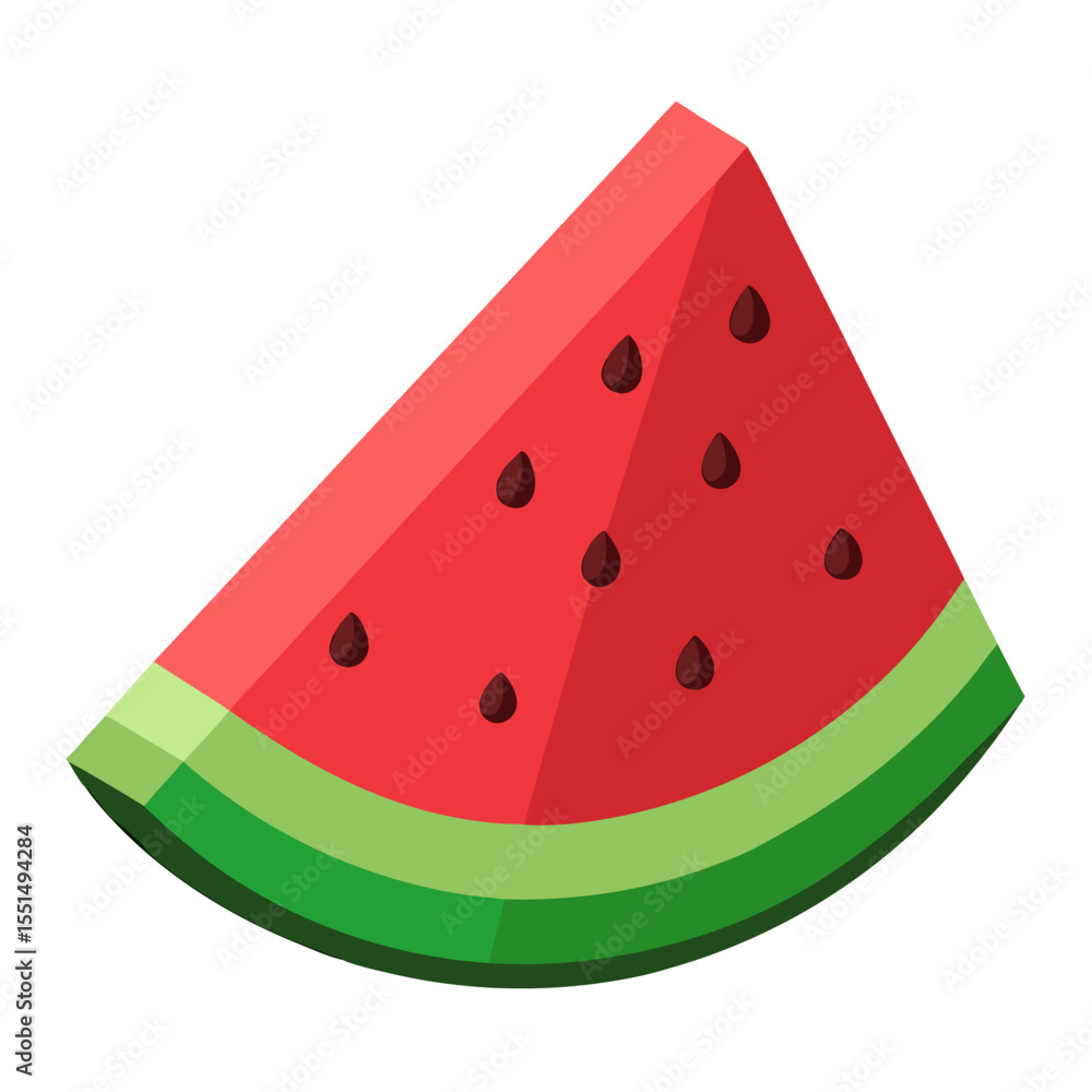 Watermelon Slice 3D vector white background Watermelon Slice 3D vector white background