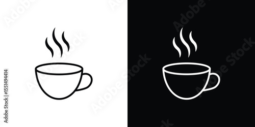 Hot coffee cup icon vector, Symbol, logo illustrations