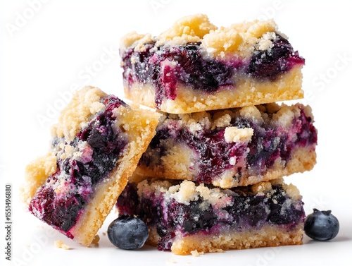 Wallpaper Mural A close-up shot of a blueberry dessert bar against a white background. Generative AI
 Torontodigital.ca