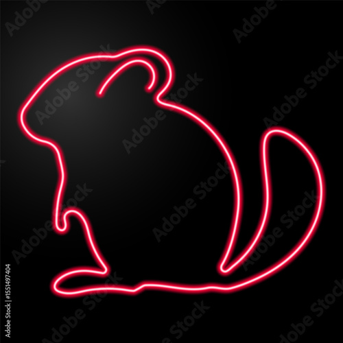 chinchila neon sign, modern glowing banner design, colorful modern design trends on black background. Vector illustration.