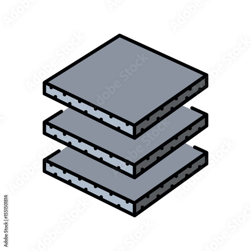 gypsum board color line icon for digital and print projects. Construction Elements.