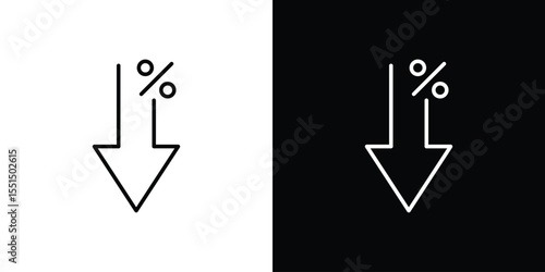 Percent down icon vector, Symbol, logo illustrations