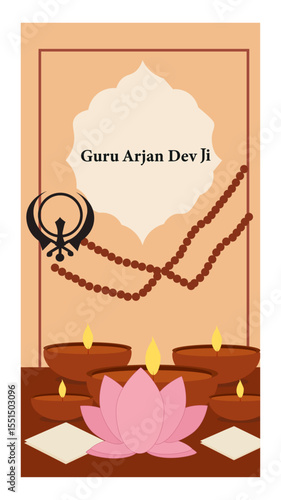 Guru Arjan Dev Vector Story Templates - Sikh Greetings-04