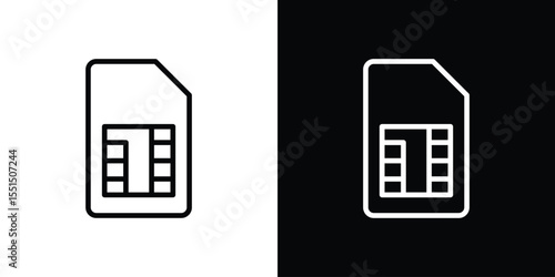 Sim card icon vector, line outline icon