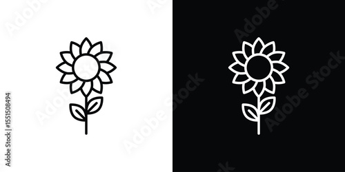 Sunflower icon vector, Symbol, logo illustrations