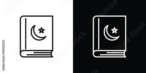 Quran book icon vector, line outline icon