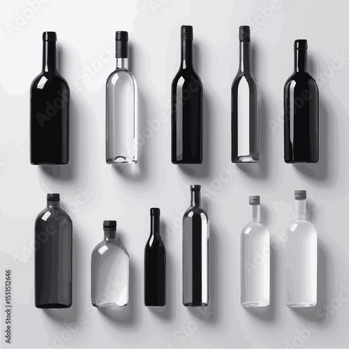 wine bottles vector illustration