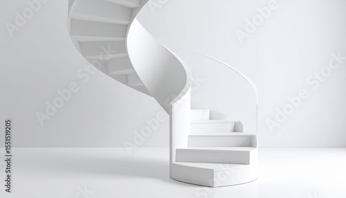 Modern Spiral Staircase in White Room