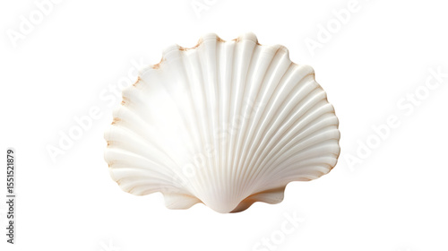 white seashell isolated on white background