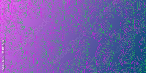 Reaction-diffusion or truing pattern. Abstract truing organic wallpaper Turing reaction diffusion monochrome seamless pattern with chaotic motion.  Generative algorithm psychedelic background.
