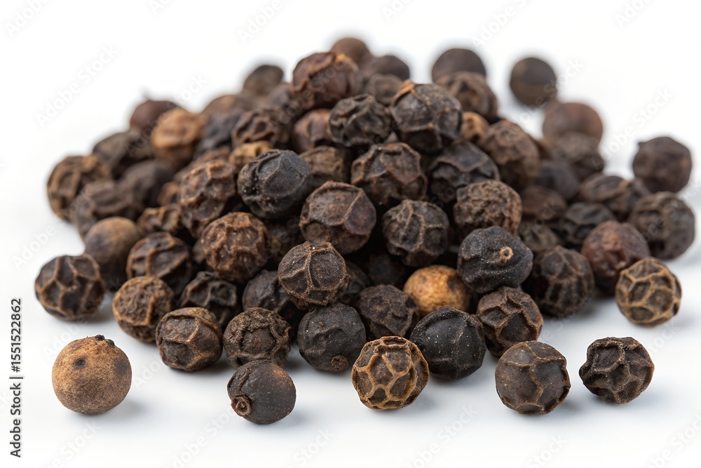 Obraz premium black pepper on white background