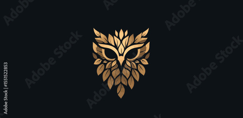 This modern illustration showcases an owl in an abstract and ornamental tribal style, incorporating zentangle ethnic patterns through hand drawing