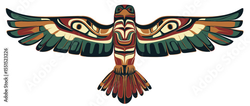 In Duncan's modern illustration, an eagle totem is hand drawn