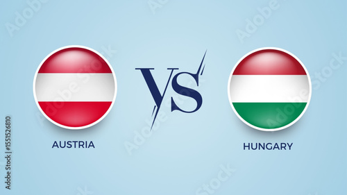  Austria vs Hungary broadcast template for sports Continental Cup 2025 cricket . vector illustration