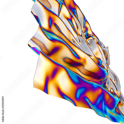 Abstract iridescent folds o...