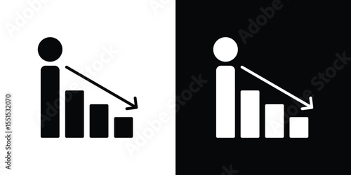Attrition icon. Design for website and mobile apps.