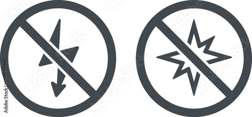 No Energy No Shine Icons: Banned Electricity & Brightness Symbols