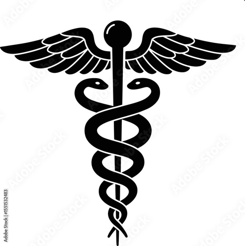 Caduceus Medical Symbol: Healthcare, Medicine & Pharmacy Emblem