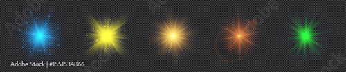Set of light effects of lens flares