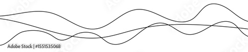 Thin curved wavy lines