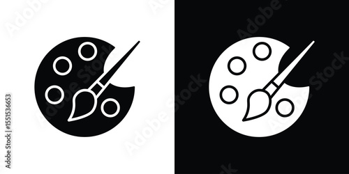 Brush and Palette icon. Design for website and mobile apps.