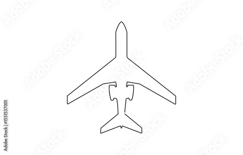 Small plane taking off in continuous line art drawing style, Small plane taking off in continuous line art drawing style, One continuous line drawing of airport icon.