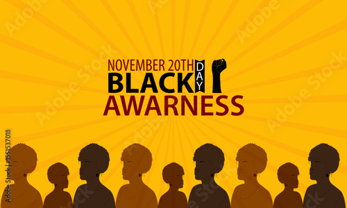 Black Awareness Day horizontal background featuring bold colors, symbolizing heritage, unity, and the ongoing fight for justice and equality.