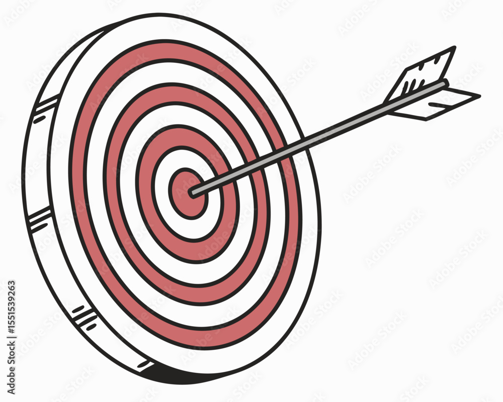 Target with Arrow Illustration Icon Target with Arrow Illustration Icon