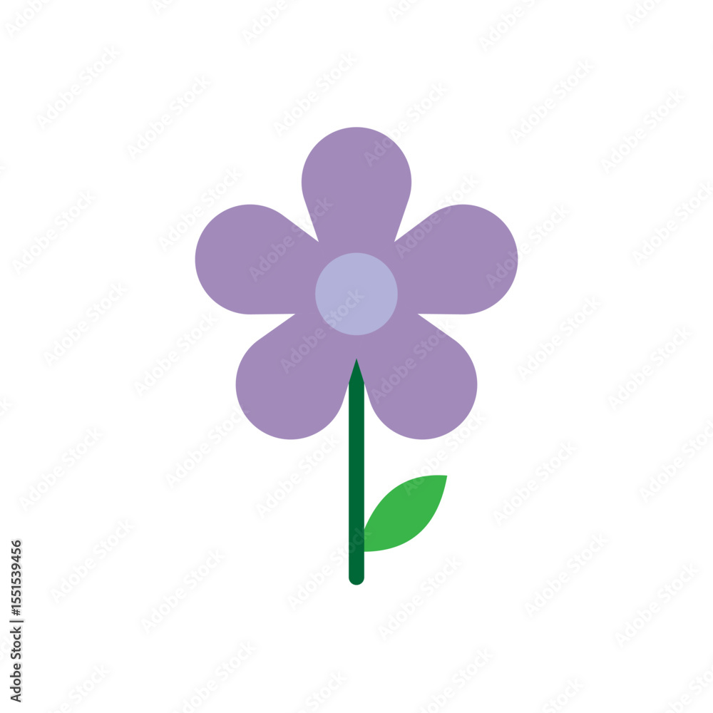 Fototapeta premium Vector illustration of a beautiful flower in flat style isolated on white background