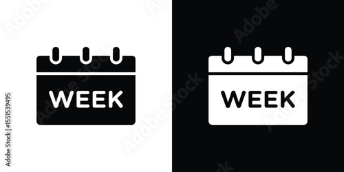 Calendar week icon vector, Symbol, logo illustrations
