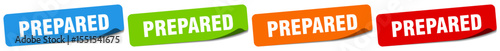 prepared sticker. prepared sticker set on white background