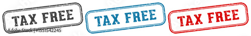 tax free stamp. tax free rectangular stamp set isolated on white background