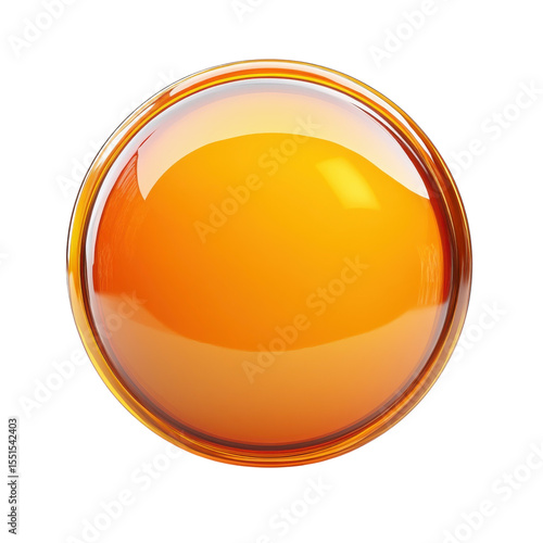 Glowing Amber Orb Abstract Design Shiny Sphere Bright Yellow Translucent on transparent background