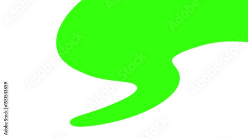 Abstract white fluid animation on green screen background. Seamless hand drawn liquid transition animation.