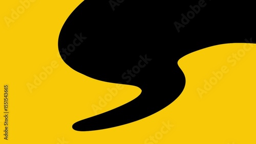 Abstract yellow fluid animation on dark screen background. Seamless hand drawn liquid transition animation.