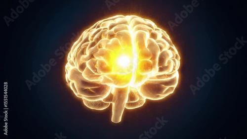 Wallpaper Mural Illuminated brain with glowing center, representing thoughts and ideas Torontodigital.ca