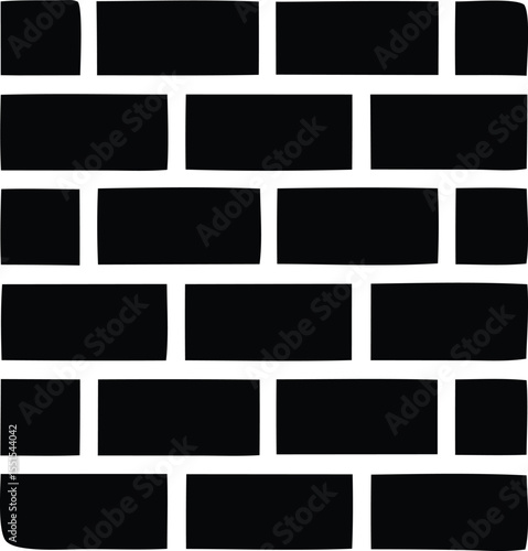 A simple stylized black brick wall pattern with white grout lines creating a repeating geometric design