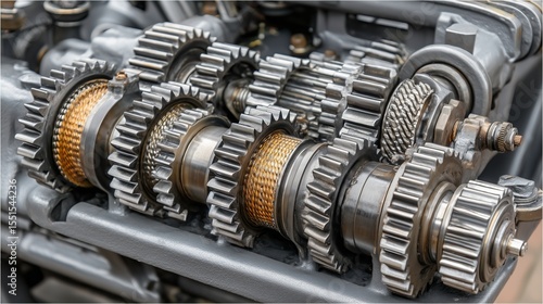 gears and cogs meshing together in engine mechanical precision