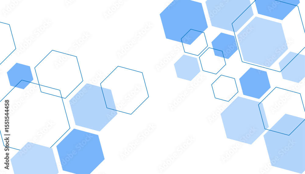 Abstract blue hexagon shape for frame illustration design