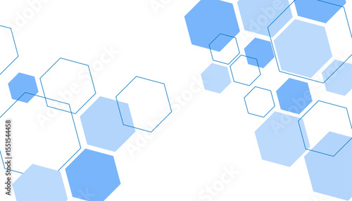 Abstract blue hexagon shape for frame illustration design