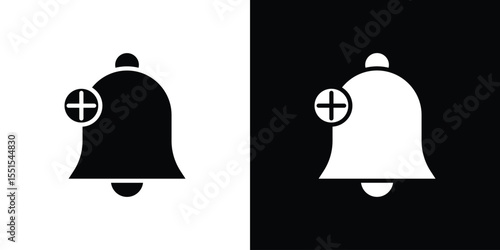 Cowbell circle plus icon vector, Symbol, logo illustrations