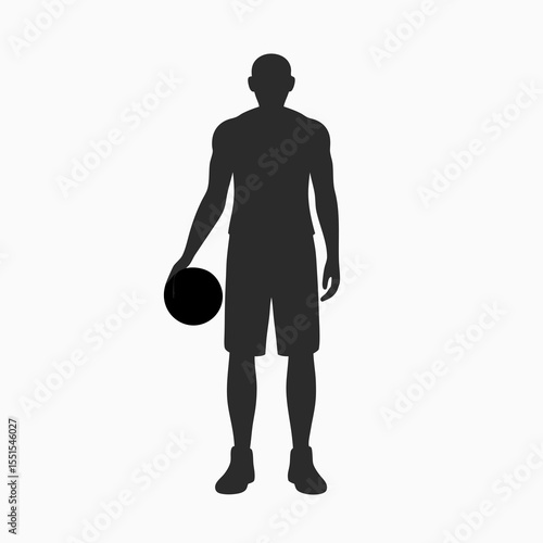 vector silhouette of a player with a ball