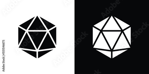 Dice d20 icon. Design for website and mobile apps.
