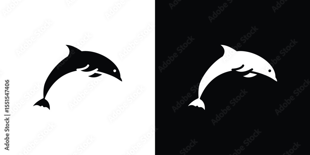 Naklejka premium Dolphin icon vector, Symbol, logo illustrations