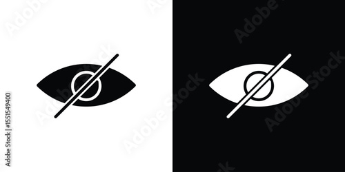 Eye crossed icon. Design for website and mobile apps.