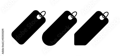 Icon set of price tags with black color
