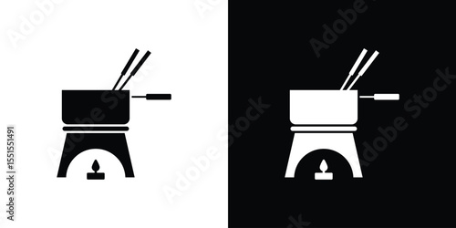 Fondue pot icon vector, Symbol, logo illustrations