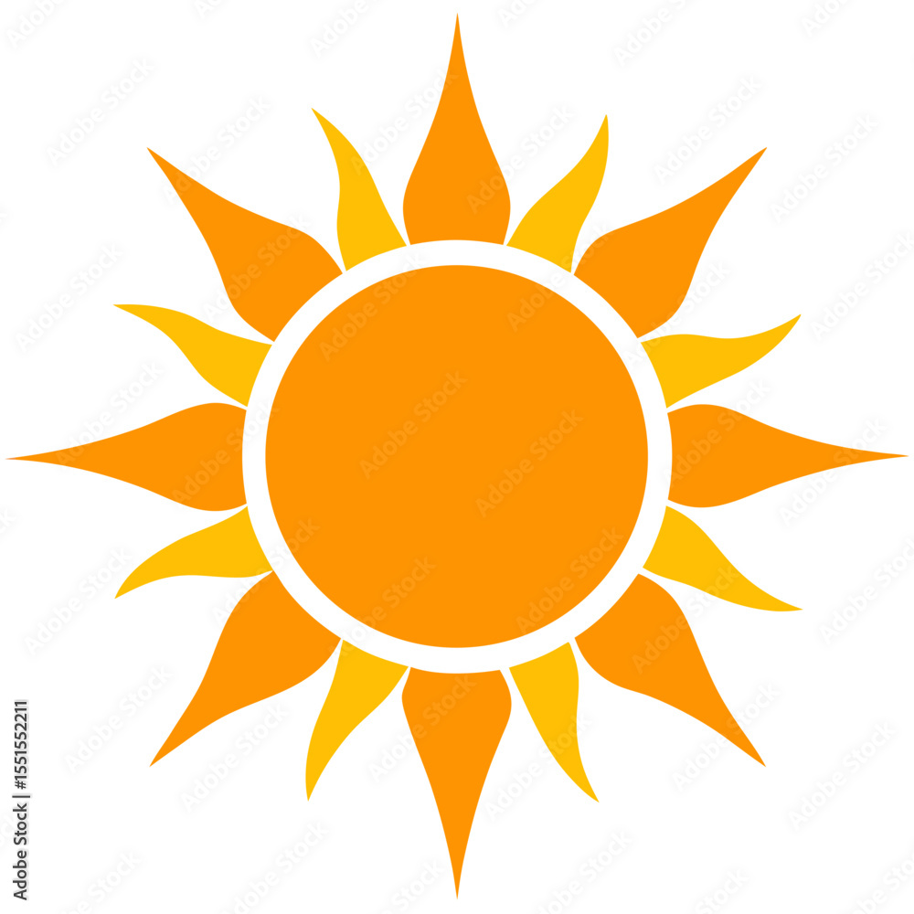 Naklejka premium sun on white-background