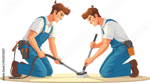 Create a carpet cleaning service icons vector art with white background.